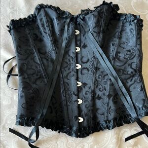 Elegant Black Corset with Ribbon Detail